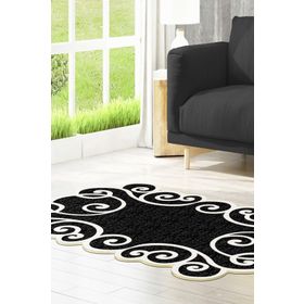 Dekoreko 109 Figürlü Özel Kesim Siyah 80x150 cm Halı