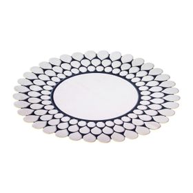Dekoreko 111 Figürlü Yuvarlak Özel Kesim Siyah 80x80 cm Halı