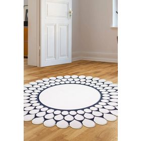 Dekoreko 111 Figürlü Yuvarlak Özel Kesim Siyah 80x80 cm Halı