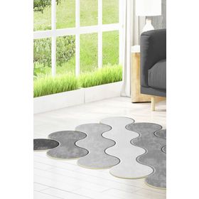 Dekoreko 117 Figürlü Özel Kesim Gri 80x150 cm Halı
