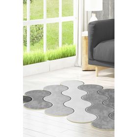Dekoreko 117 Figürlü Özel Kesim Gri 80x150 cm Halı