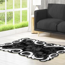Dekoreko 118 Figürlü Özel Kesim Siyah 120x180 cm Halı