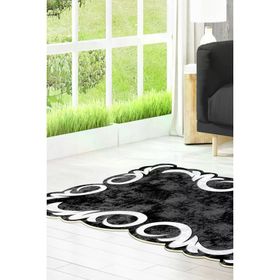 Dekoreko 118 Figürlü Özel Kesim Siyah 80x150 cm Halı