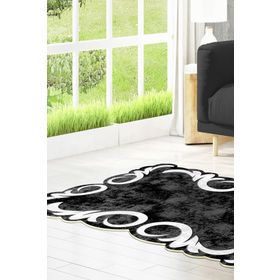 Dekoreko 118 Figürlü Özel Kesim Siyah 80x150 cm Halı