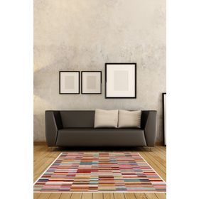 Dekoreko 1620 İpek Halı Saçaksız Renkli 160x230 cm Salon Halı