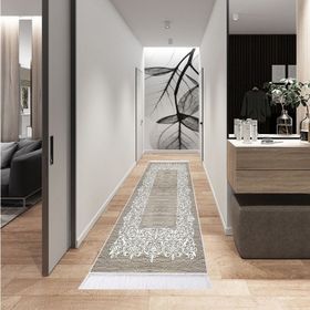 Dekoreko 1811 İnci Dijital Saçaklı Kahve 80x120 cm Salon Halı