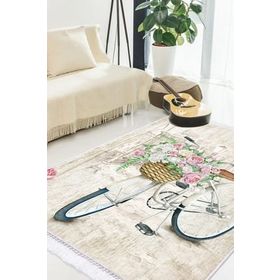 Dekoreko 1850 İnci Dijital Saçaklı Desen 1 80x150 cm Salon Halısı