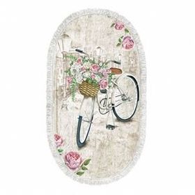 Dekoreko 1850 İnci Dijital Saçaklı Oval Desen 1 120x180 cm Salon Halısı