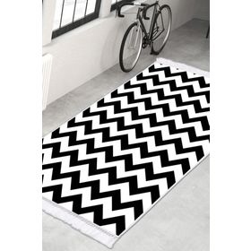 Dekoreko 1886 İnci Dijital Saçaklı Desen 1 80x120 cm Halı