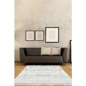 Dekoreko 1910 İnci Dijital Saçaklı Gri 160x230 cm Halı