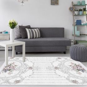 Dekoreko 2020 Desen 1 İnci Dijital Saçaklı 80x120 cm Halı
