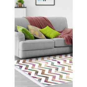 Dekoreko 2041 Desen 1 İpek Dijital Saçaklı 80x120 cm Halı