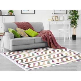 Dekoreko 2041 Desen 1 İpek Dijital Saçaklı 80x120 cm Halı