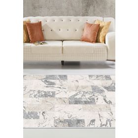 Dekoreko 2087 İnci Dijital Saçaklı Gri 120x180 cm Halı
