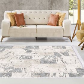 Dekoreko 2087 İnci Dijital Saçaklı Gri 120x180 cm Halı