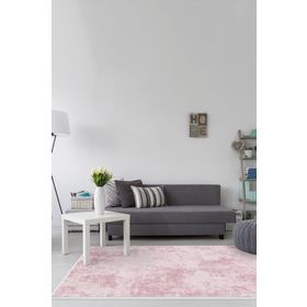 Dekoreko 2092 İpek Saçaksız Pudra 120x180 cm Halı