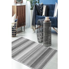 Dekoreko 2121 İpek Halı Saçaksız Gri 80x120 cm Salon Halı