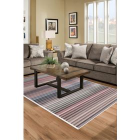 Dekoreko 2121 İpek Halı Saçaksız Renkli 80x120 cm Salon Halı