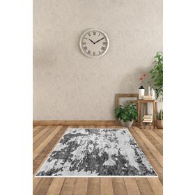 Dekoreko 7003 İpek Halı Saçaksız Gri 180x280 cm Salon Halı