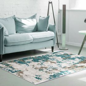 Dekoreko 7003 İpek Halı Saçaksız Mavi 80x120 cm Salon Halı