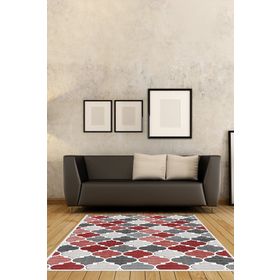 Dekoreko 7006 İpek Halı Saçaksız Kırmızı 160x230 cm Salon Halı
