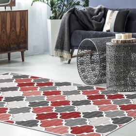 Dekoreko 7006 İpek Halı Saçaksız Kırmızı 160x230 cm Salon Halı