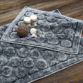 Dekoreko Alanur Ortaköy Eskitme Cotton Gri 2'li Paspas