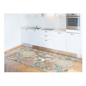 Dekoreko İnci 2125 Mavi 80x150 cm Saçaksız Mutfak Halısı