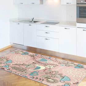 Dekoreko İnci 2125 Mavi 80x150 cm Saçaksız Mutfak Halısı