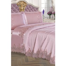 Dekoreko PKE-97758 Pudra Çift Kişilik Pike Takımı