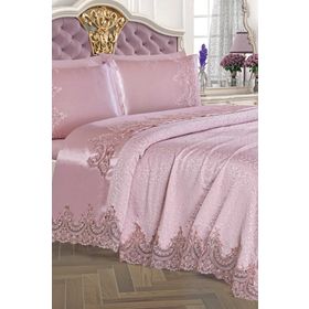 Dekoreko PKE-97758 Pudra Çift Kişilik Pike Takımı