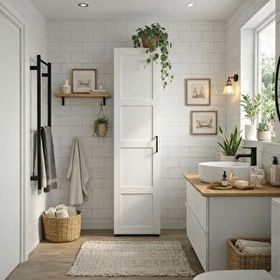 Dekorex BNY111 Beyaz Tek Kapılı Banyo Dolabı
