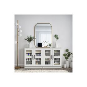 Dekorex KNS-204-C Beyaz 4 Camlı Kapaklı Konsol