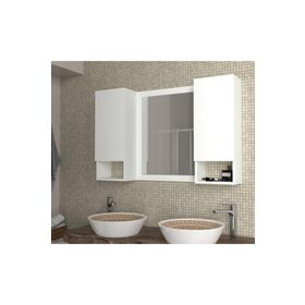 Dekorister Antuan Beyaz Aynalı Banyo Üst Dolabı