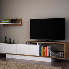 Dekorister Asos TV Ünitesi Beyaz-Ceviz