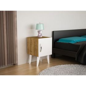 Dekorister Bellini 1 Kapaklı Beyaz/Ceviz Komodin