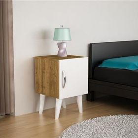 Dekorister Bellini 1 Kapaklı Beyaz/Ceviz Komodin