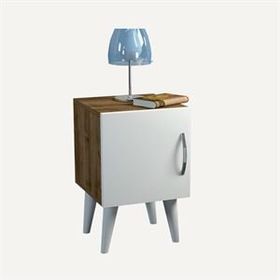Dekorister Bellini 1 Kapaklı Beyaz/Ceviz Komodin