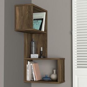 Dekorister Ceviz Folk Duvar Rafı