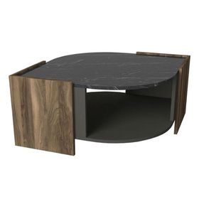 Dekorister Ceviz Mermer Exclusive Marbel Orta Sehpa