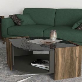 Dekorister Ceviz Mermer Exclusive Marbel Orta Sehpa