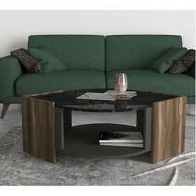 Dekorister Ceviz Mermer Exclusive Marbel Orta Sehpa
