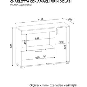 Dekorister Charlotta Beyaz - Cordoba Çok Amaçlı Mutfak Dolabı
