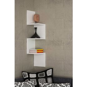 Dekorister Corner Beyaz Duvar Rafı