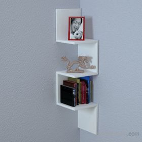 Dekorister Corner Beyaz Duvar Rafı