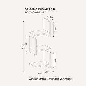 Dekorister Demand Beyaz Duvar Rafı