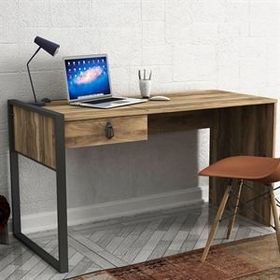 Dekorister Exclusive Ceviz Lost Çalışma Masası + Duvar Rafı