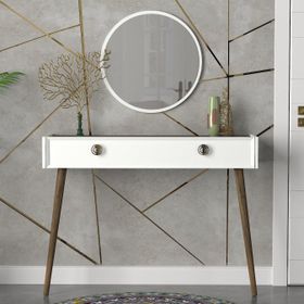 Dekorister Exclusive Nadya Beyaz-Ceviz Dresuar