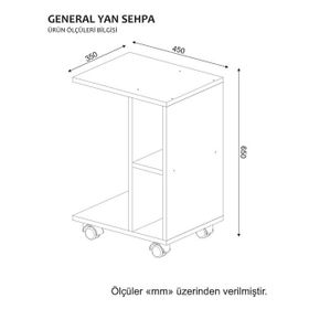 Dekorister General Beyaz Yan Sehpa
