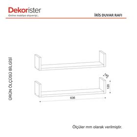 Dekorister İris Beyaz Duvar Rafı